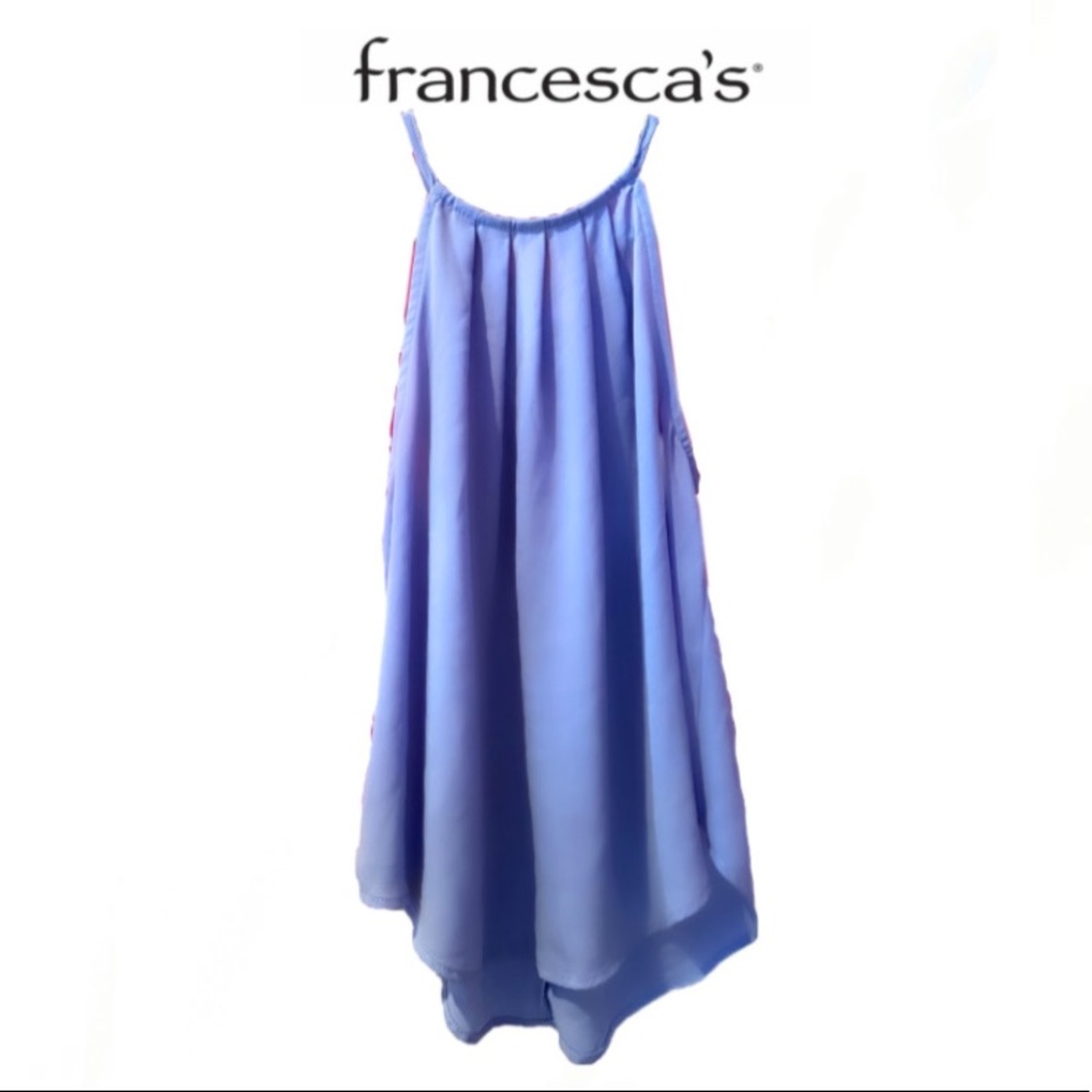 Francescas (AYLA) halter flowy blue top